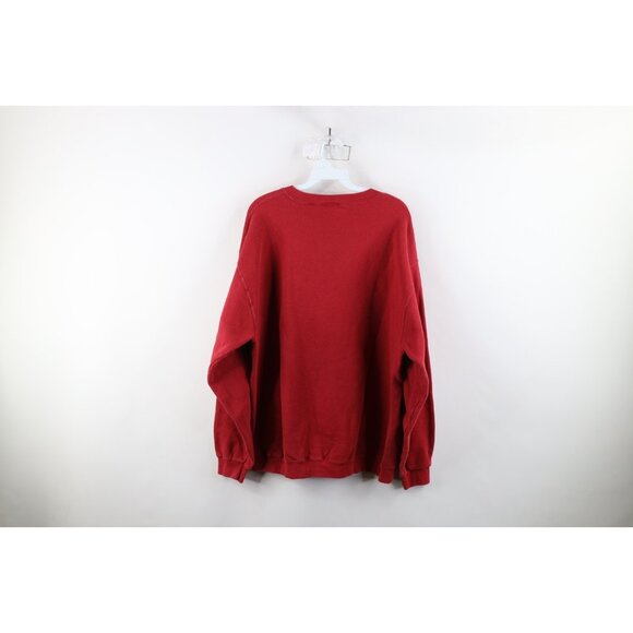 Vintage 90s Fossil Watch Mens Medium Faded Spell Out Crewneck Sweatshirt Red USA - Picture 12 of 14
